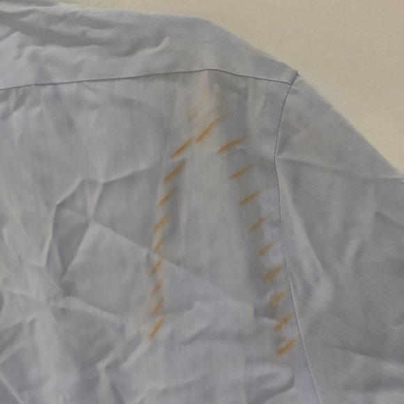 SOILED Calvin Klein Mens Slim Fit Non Iron Dress Blue Sz 16 34/35 $75 3A001 - Picture 3 of 3